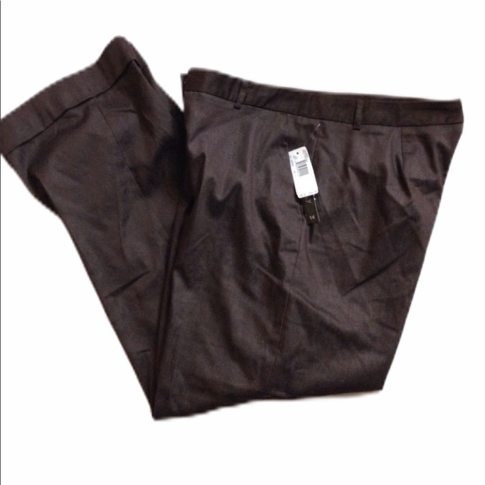 Nwt Pantology Brown Cuffed Dress Pants 14